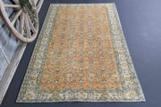 El yapımı vintage halı 163x269 cm çiçek desenli desenli yün - detay görünümü