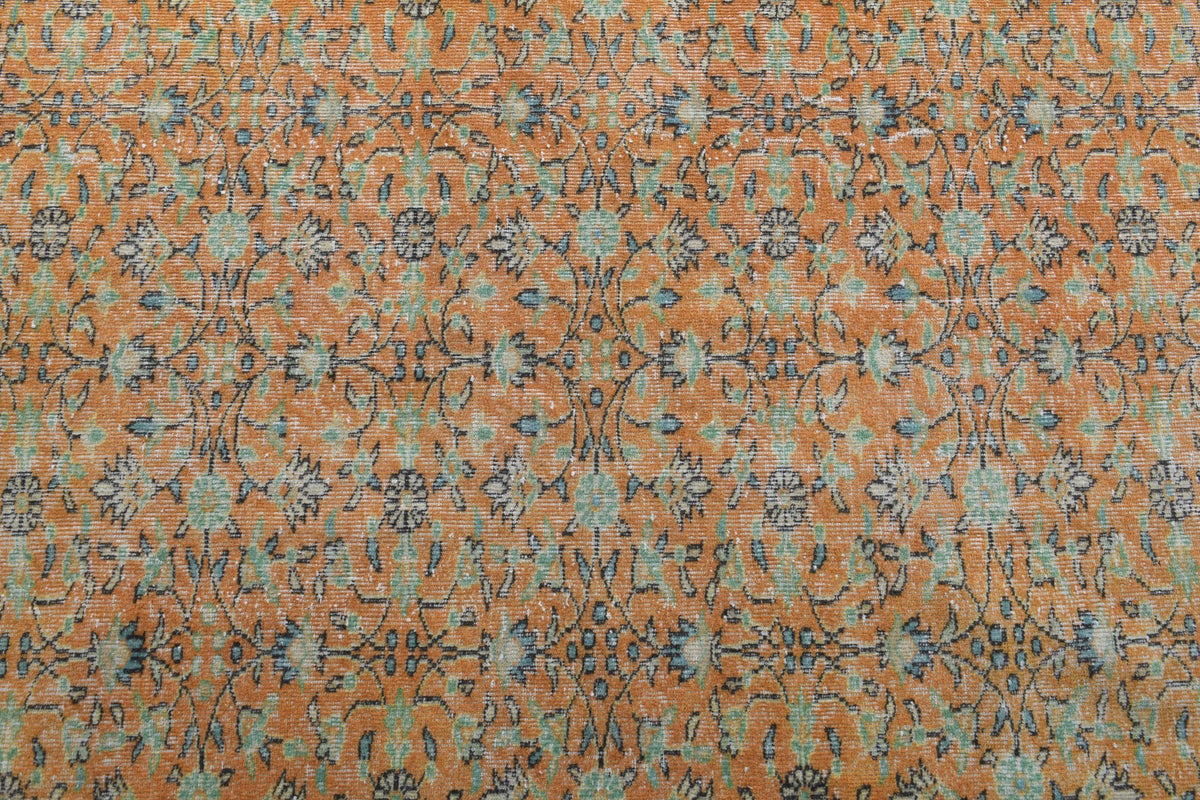 El yapımı vintage halı 163x269 cm çiçek desenli desenli yün - mekan görünümü