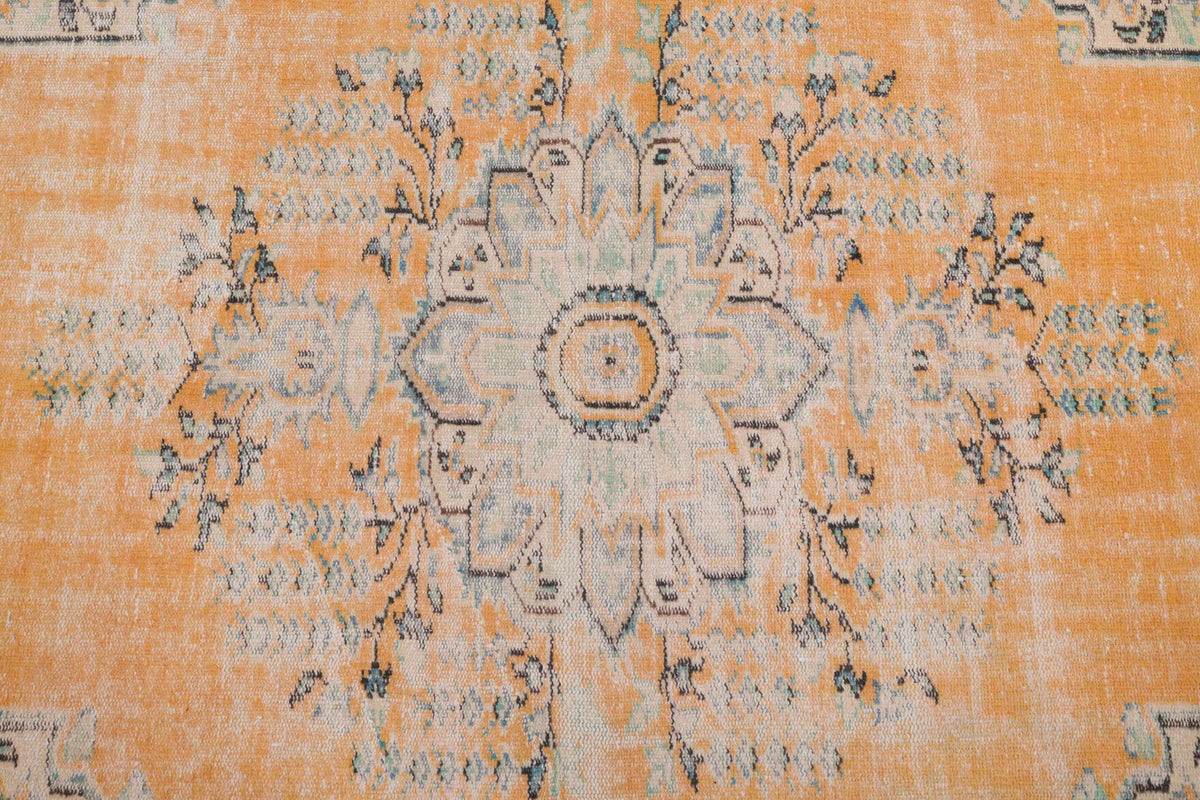 El yapımı vintage halı 152x274 cm oryantal desenli yün - desen detayı