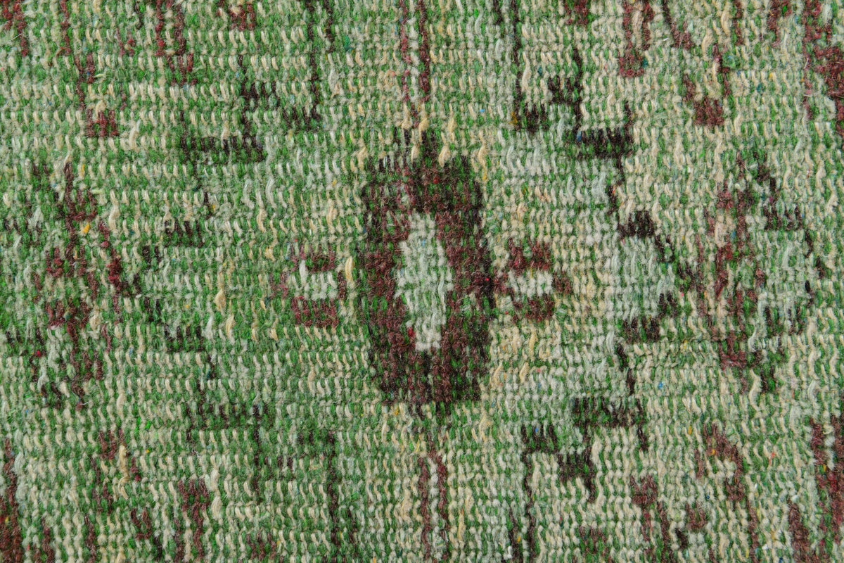 Green Oushak Vintage Area Rug