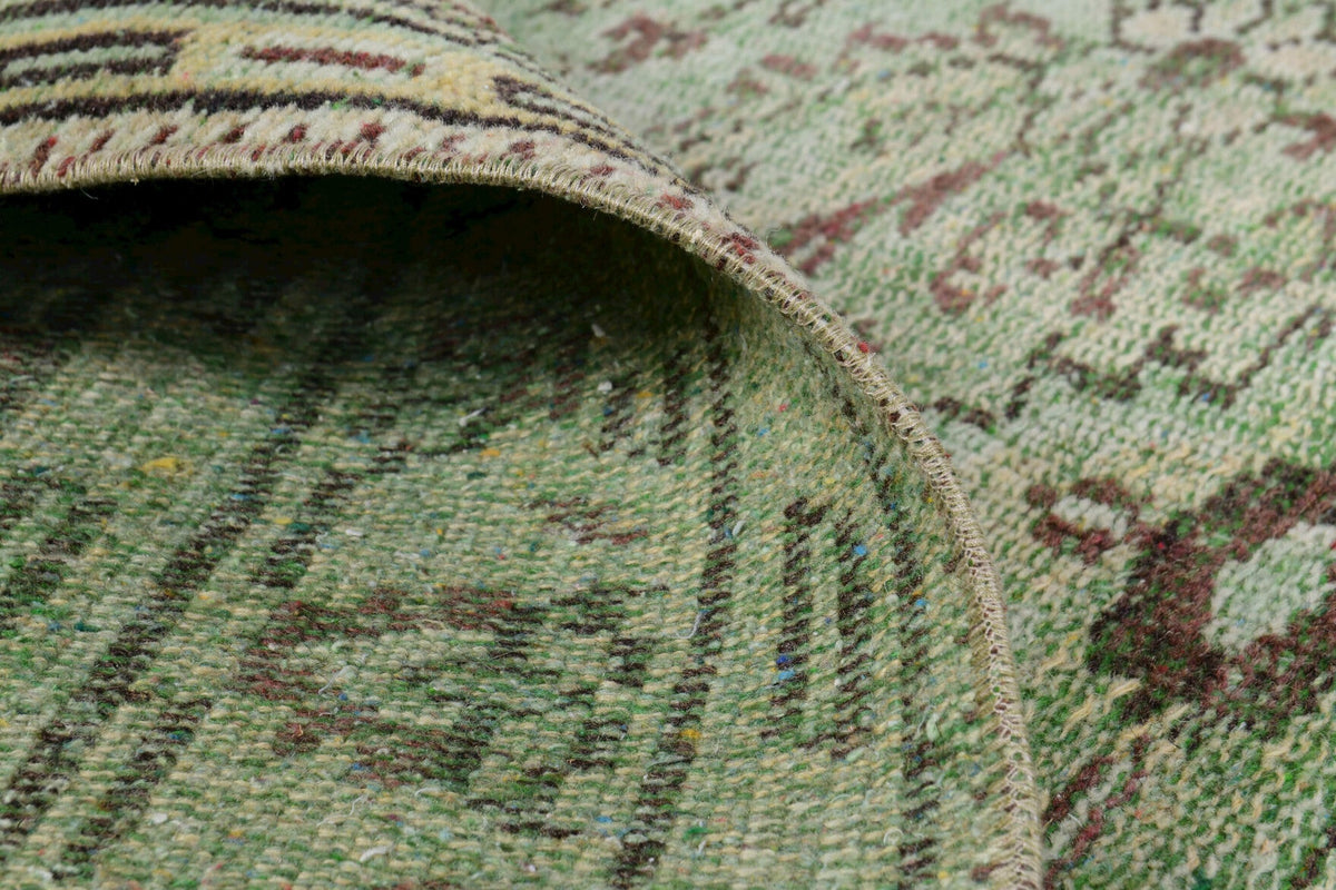 Green Oushak Vintage Area Rug
