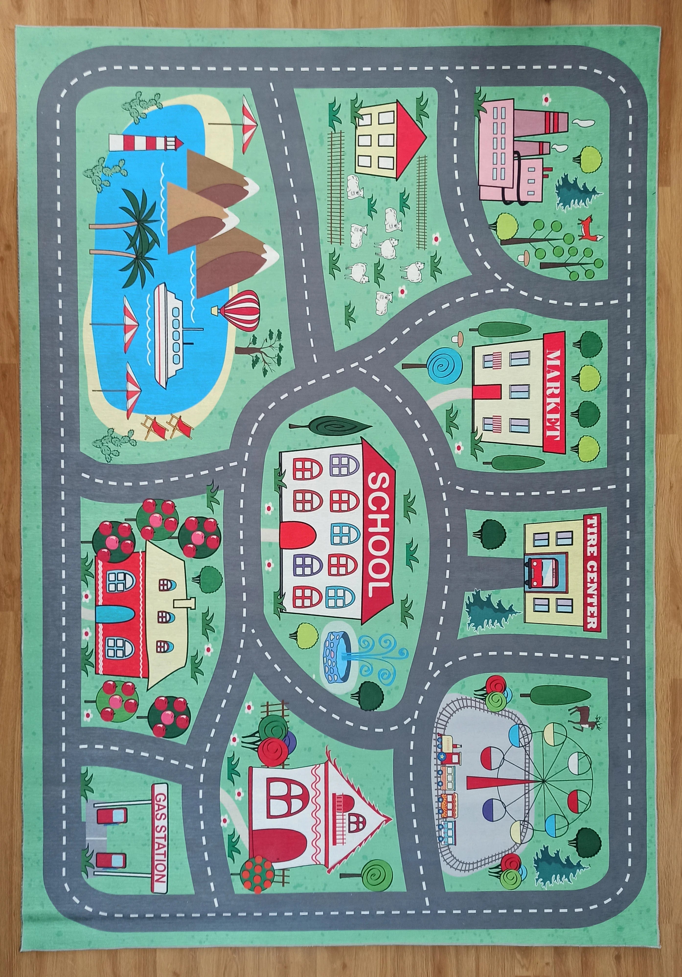 Gray Geometric Patterned Vintage Carpet - CLEARANCE - 12735OU