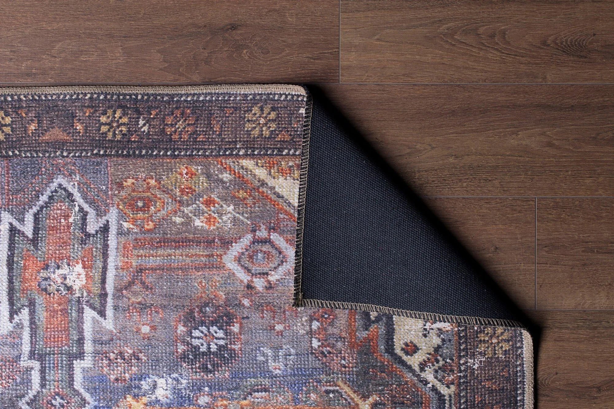 Gray Geometric Patterned Vintage Carpet - CLEARANCE - AL144OU