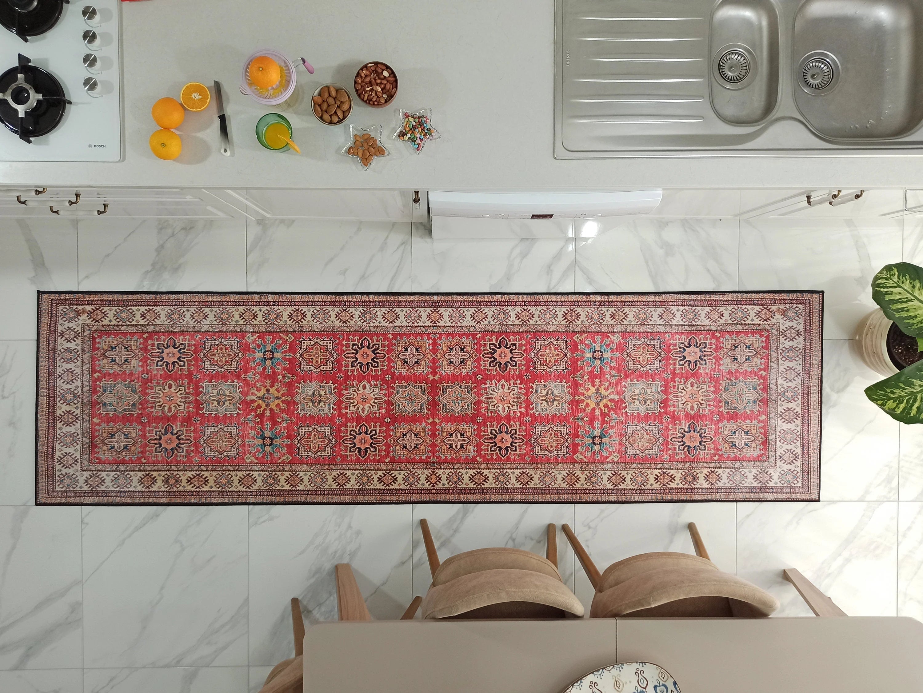Gray Geometric Patterned Vintage Carpet - CLEARANCE - 14921OU