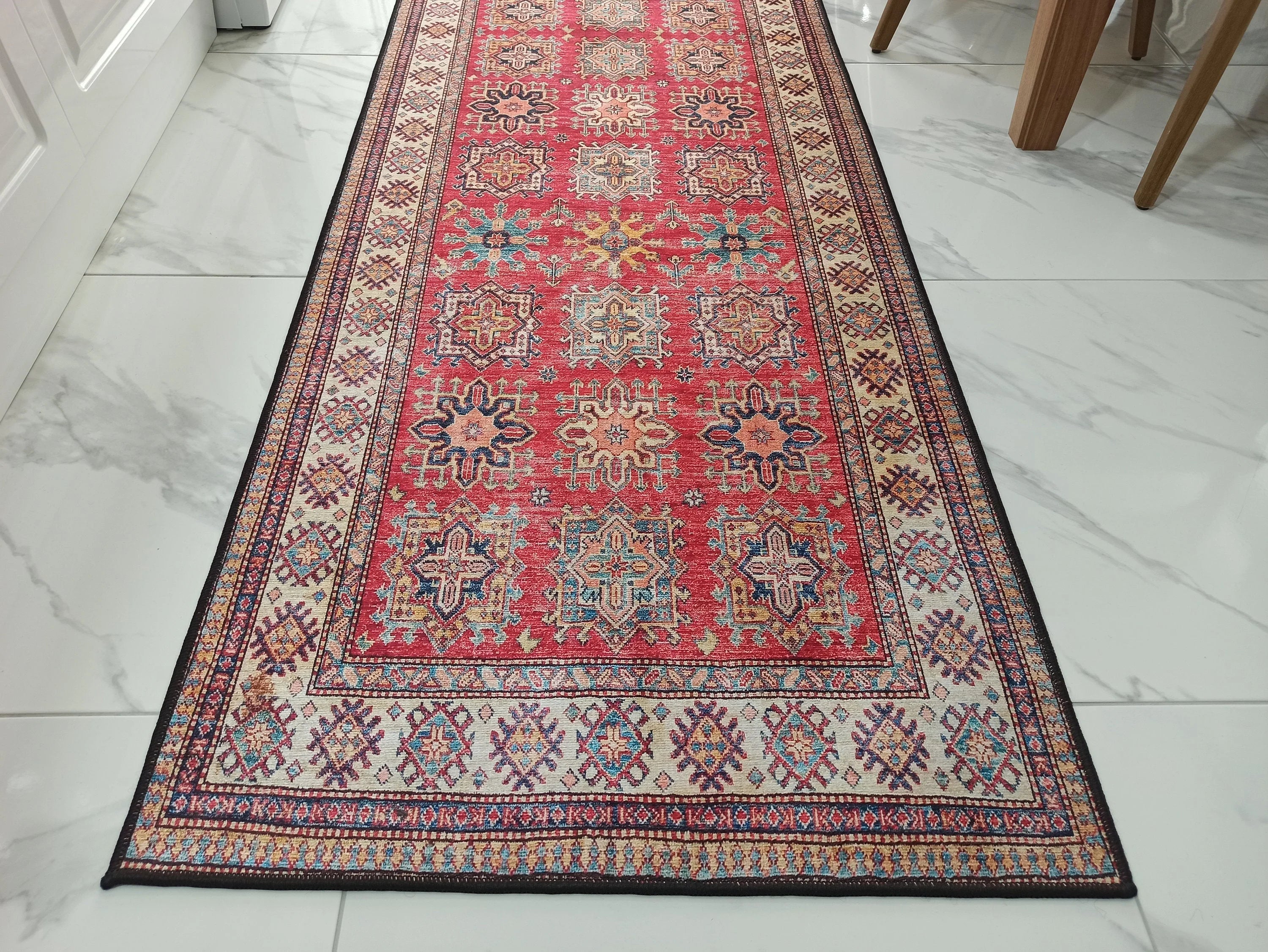 Gray Geometric Patterned Vintage Carpet - CLEARANCE - 14921OU