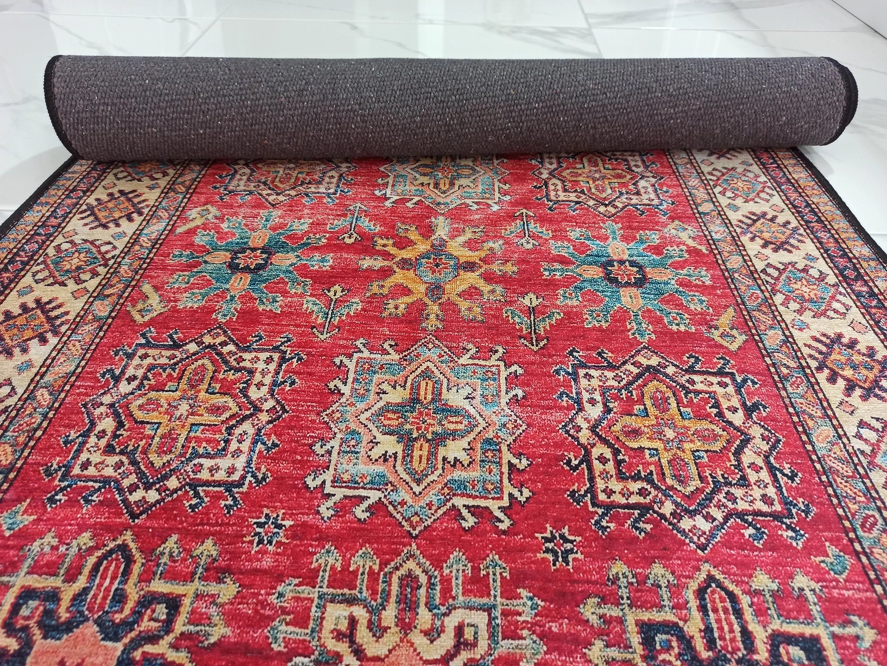 Gray Geometric Patterned Vintage Carpet - CLEARANCE - 14921OU