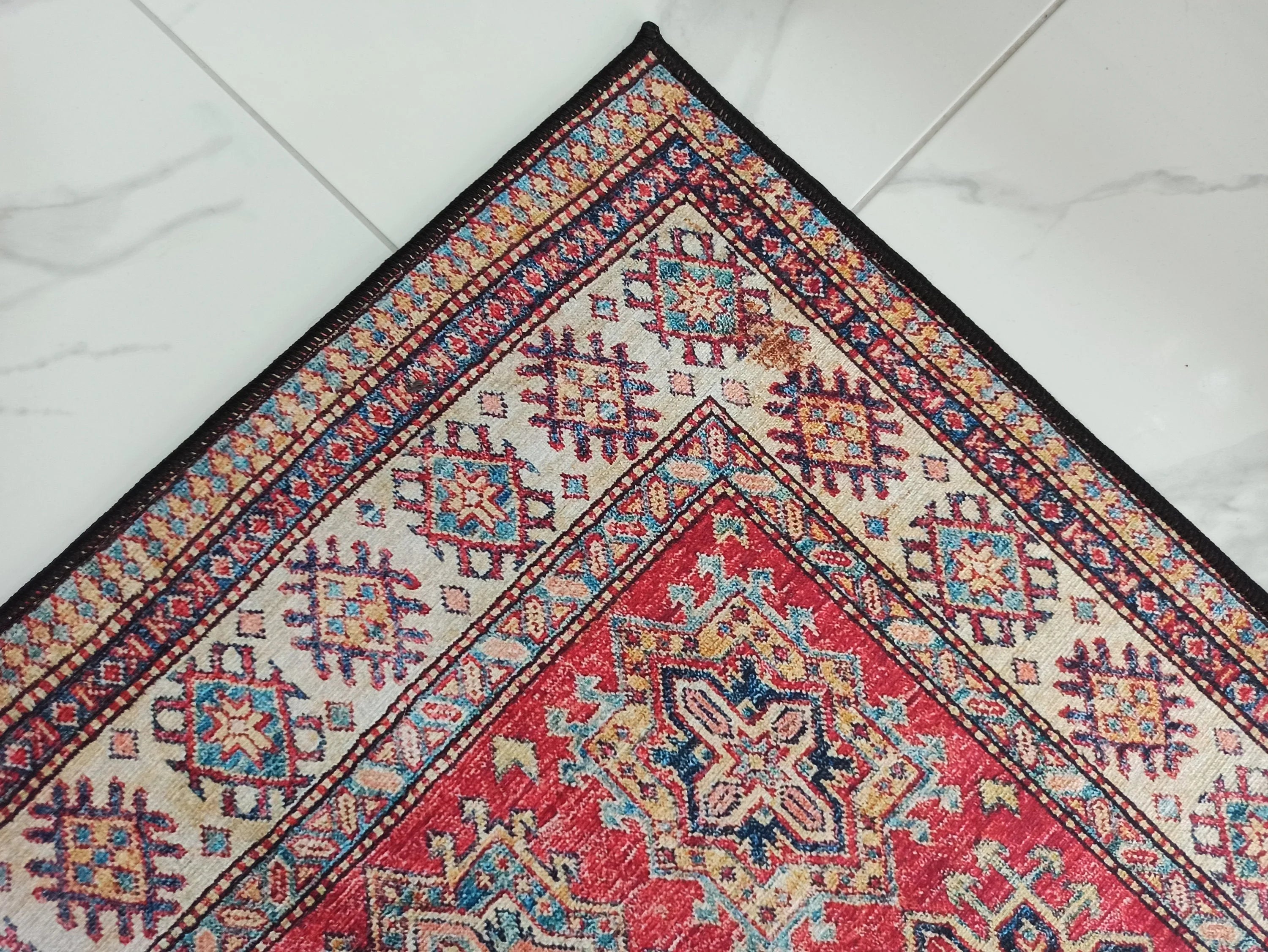 Gray Geometric Patterned Vintage Carpet - CLEARANCE - 14921OU
