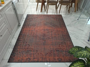 Eskitme Madalyon Desenli Kiremit ve Antrasit Vintage Halı - OUTLET - 14924OU