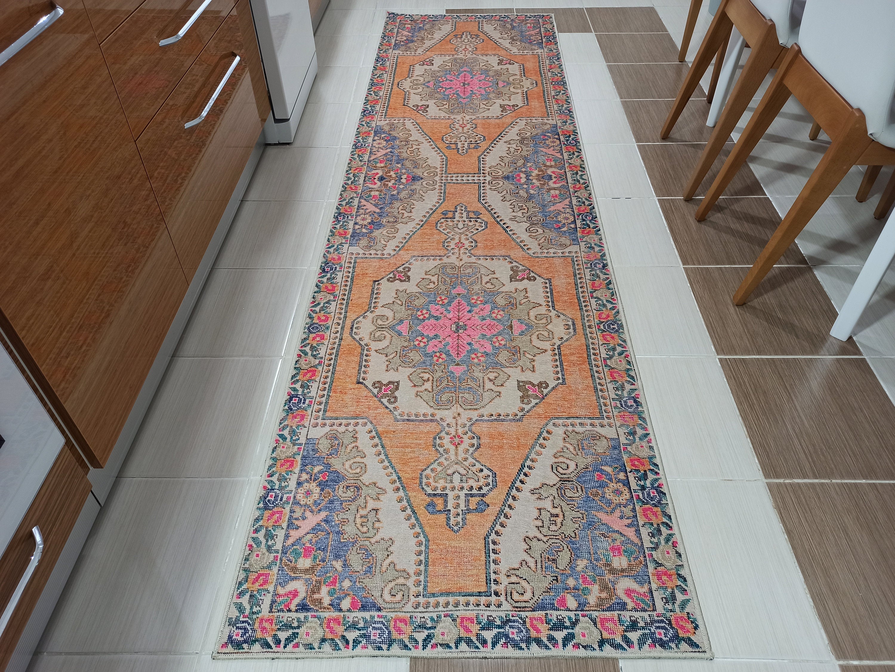 Gray Geometric Patterned Vintage Carpet - CLEARANCE - 12346OU