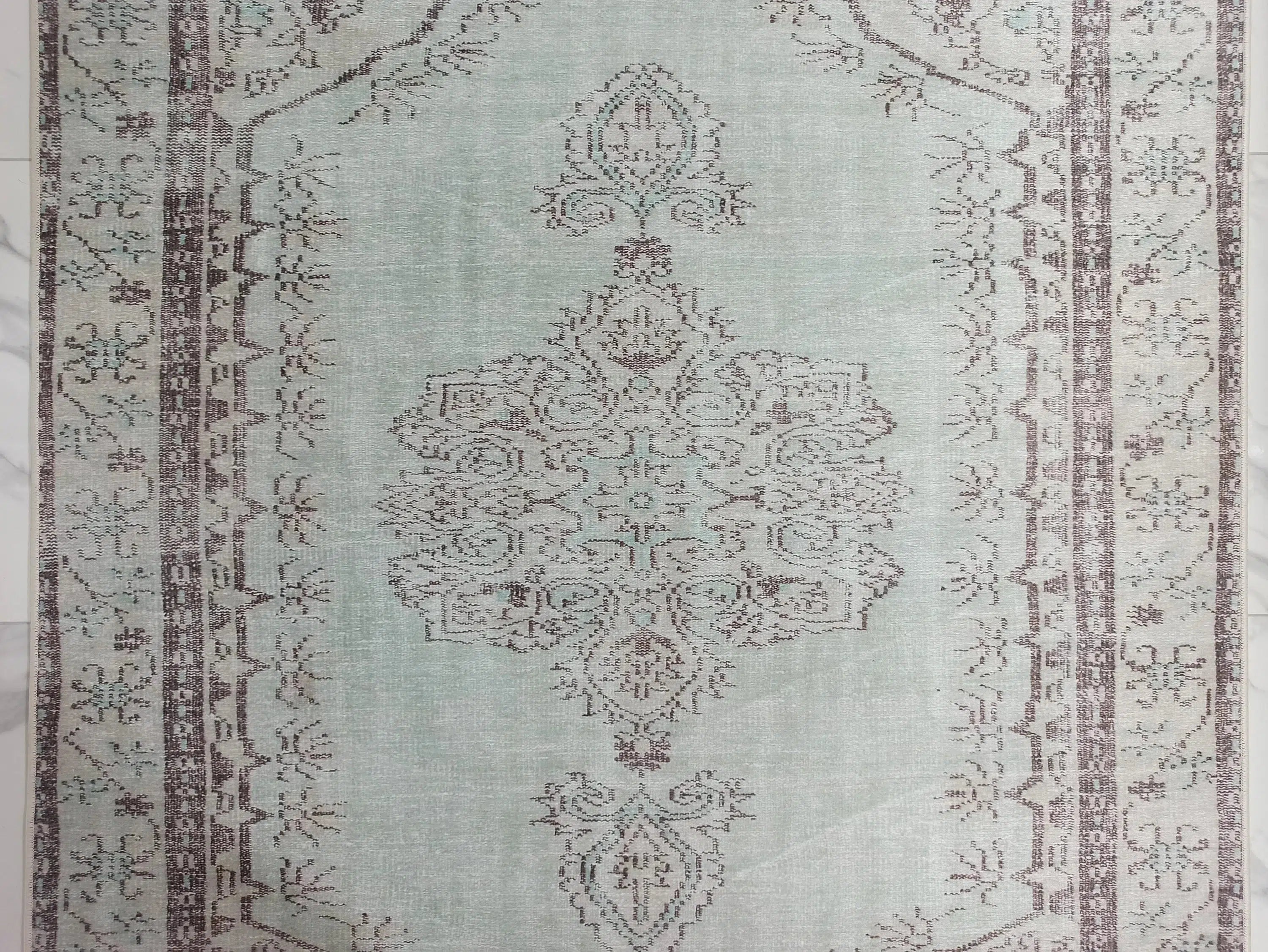 Gray Geometric Patterned Vintage Carpet - CLEARANCE - 14914OU