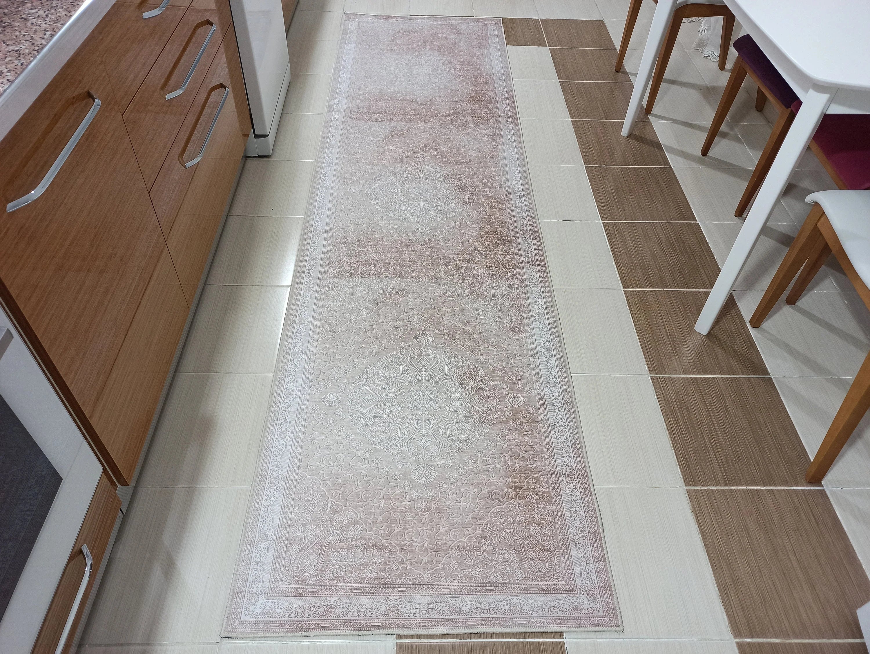 Gray Geometric Patterned Vintage Carpet - CLEARANCE - 11527OU
