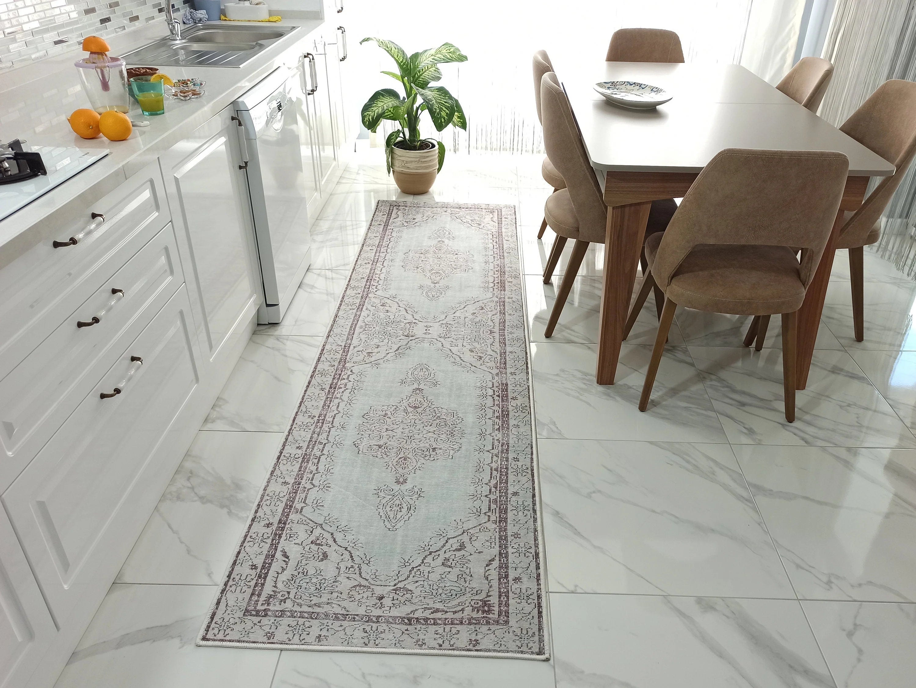 Gray Geometric Patterned Vintage Carpet - CLEARANCE - 14914OU