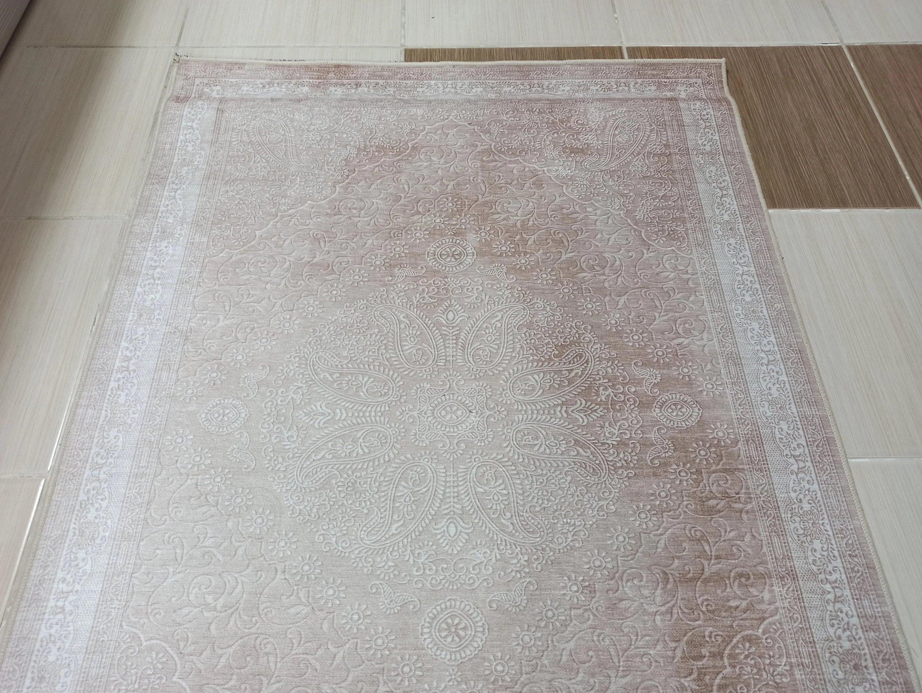 Gray Geometric Patterned Vintage Carpet - CLEARANCE - 11527OU
