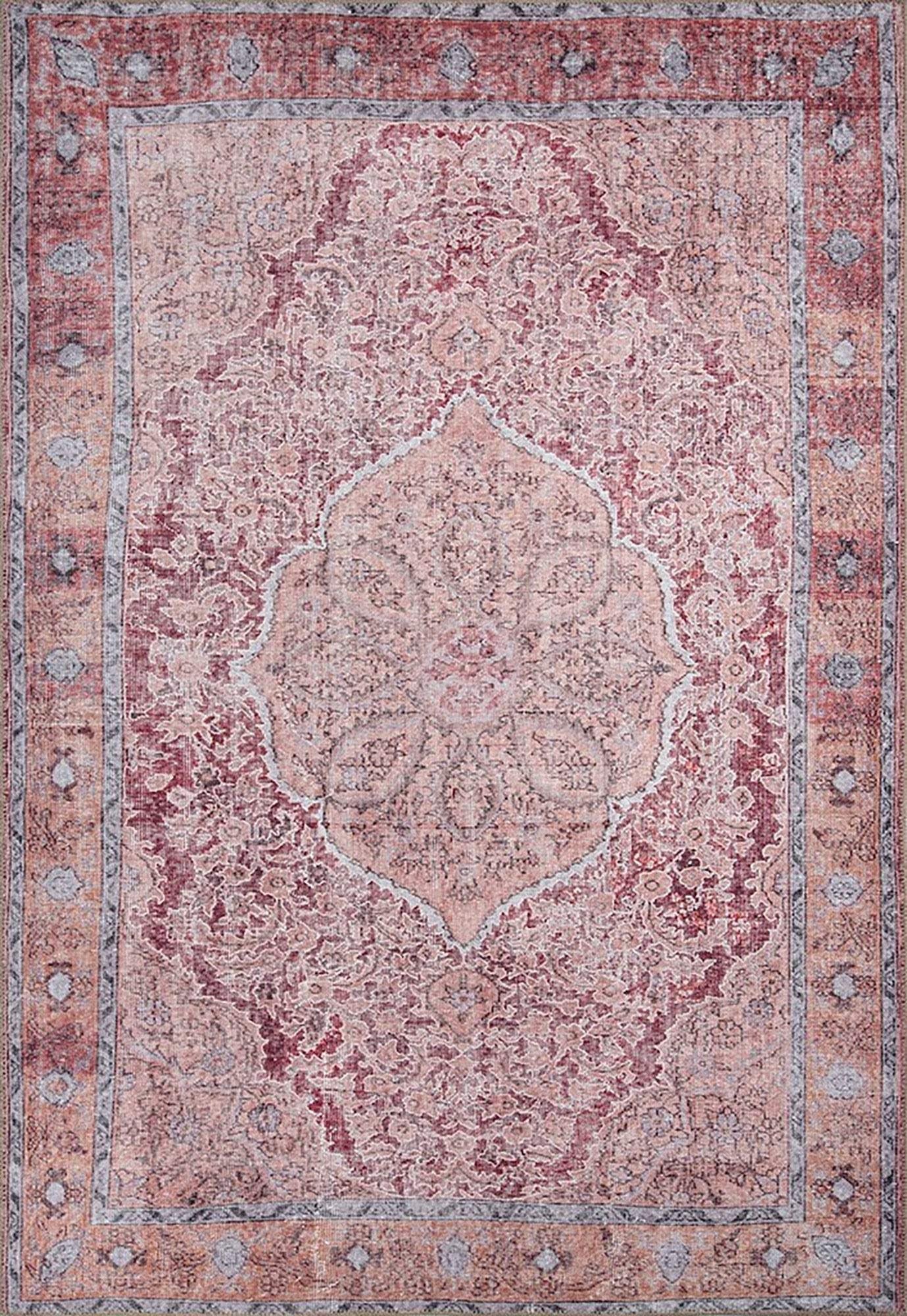 Gray Geometric Patterned Vintage Carpet - CLEARANCE - AL167OU