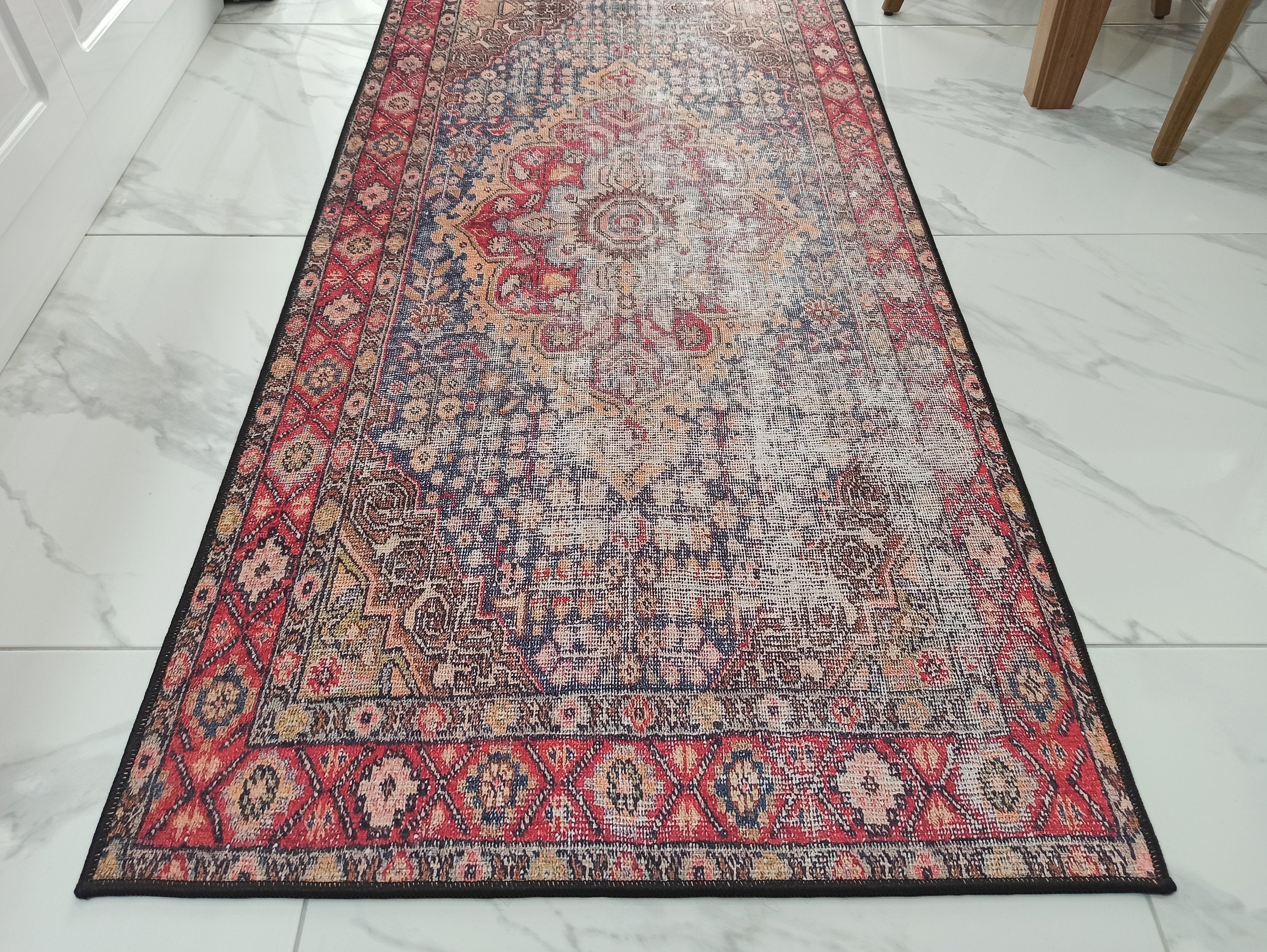 Gray Geometric Patterned Vintage Carpet - CLEARANCE - 14920OU