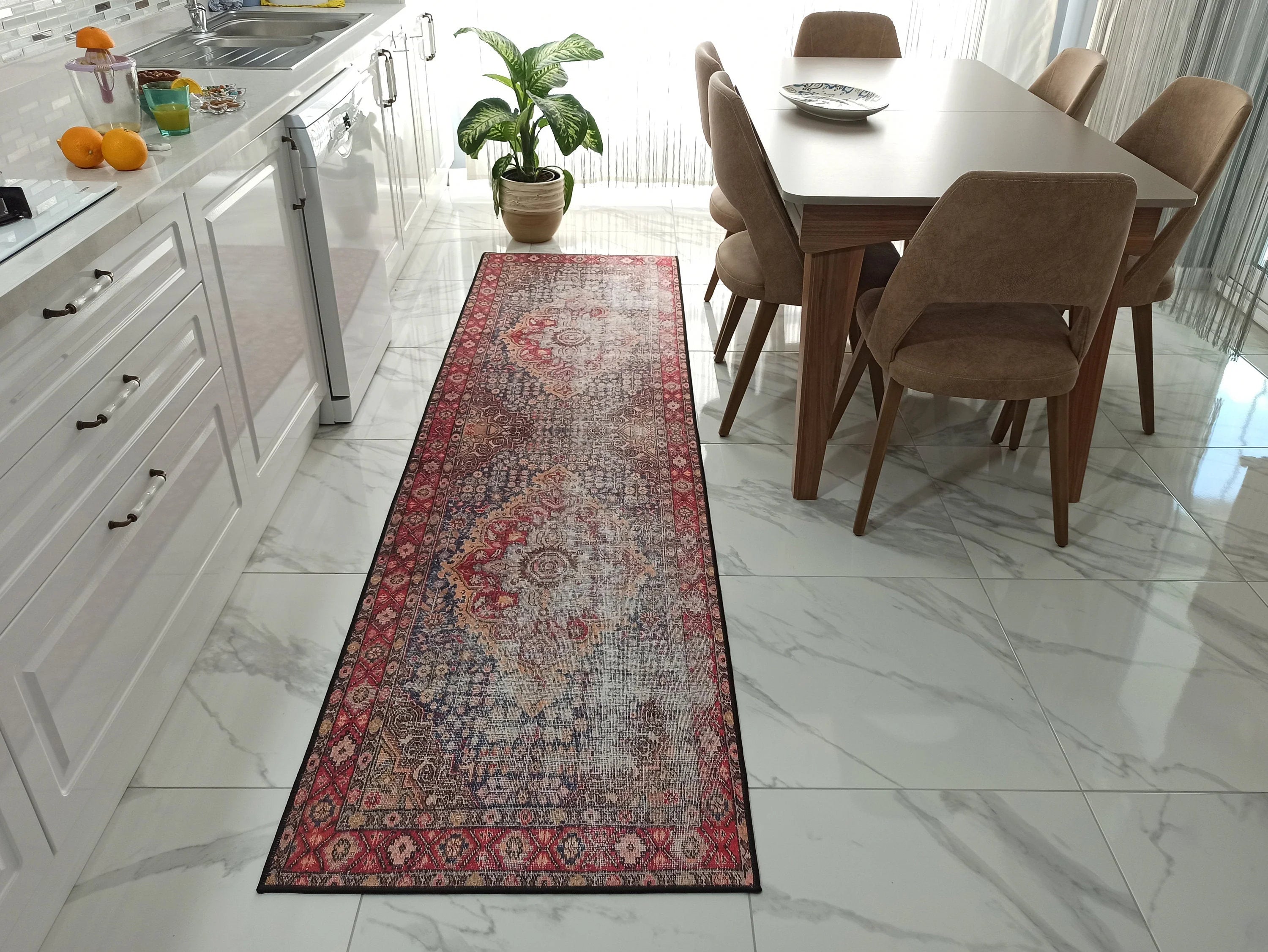 Gray Geometric Patterned Vintage Carpet - CLEARANCE - 14920OU