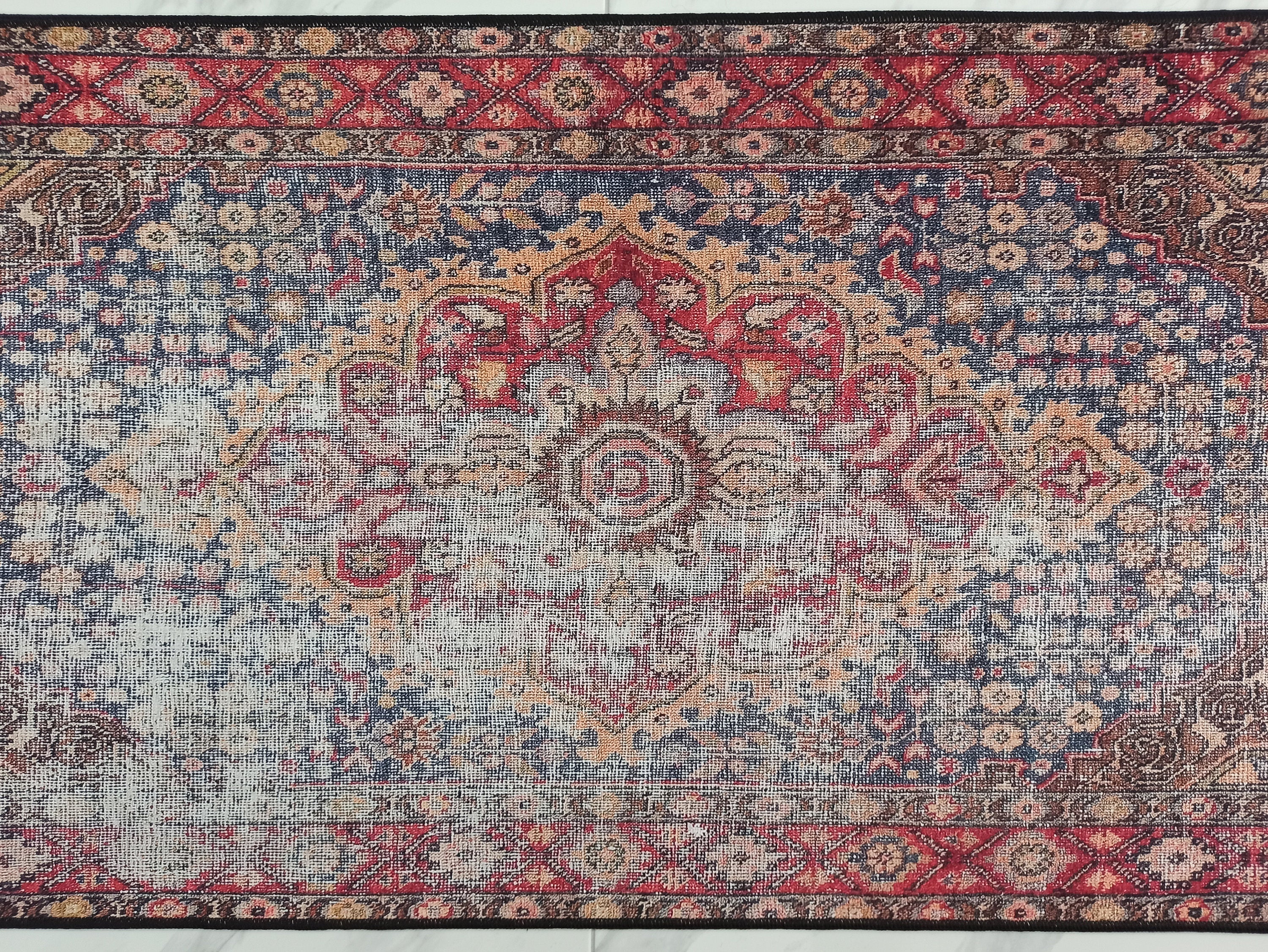 Gray Geometric Patterned Vintage Carpet - CLEARANCE - 14920OU