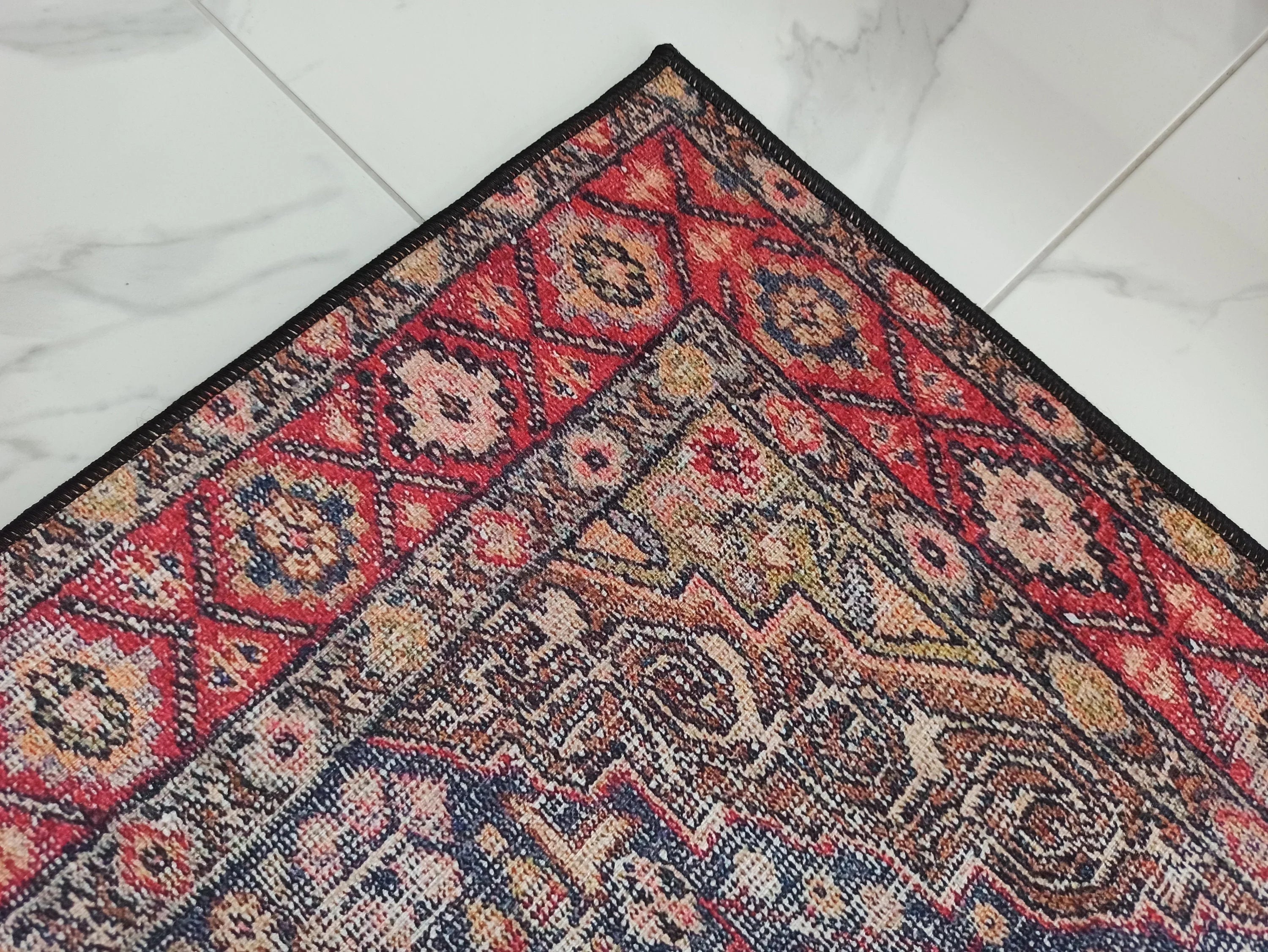 Gray Geometric Patterned Vintage Carpet - CLEARANCE - 14920OU