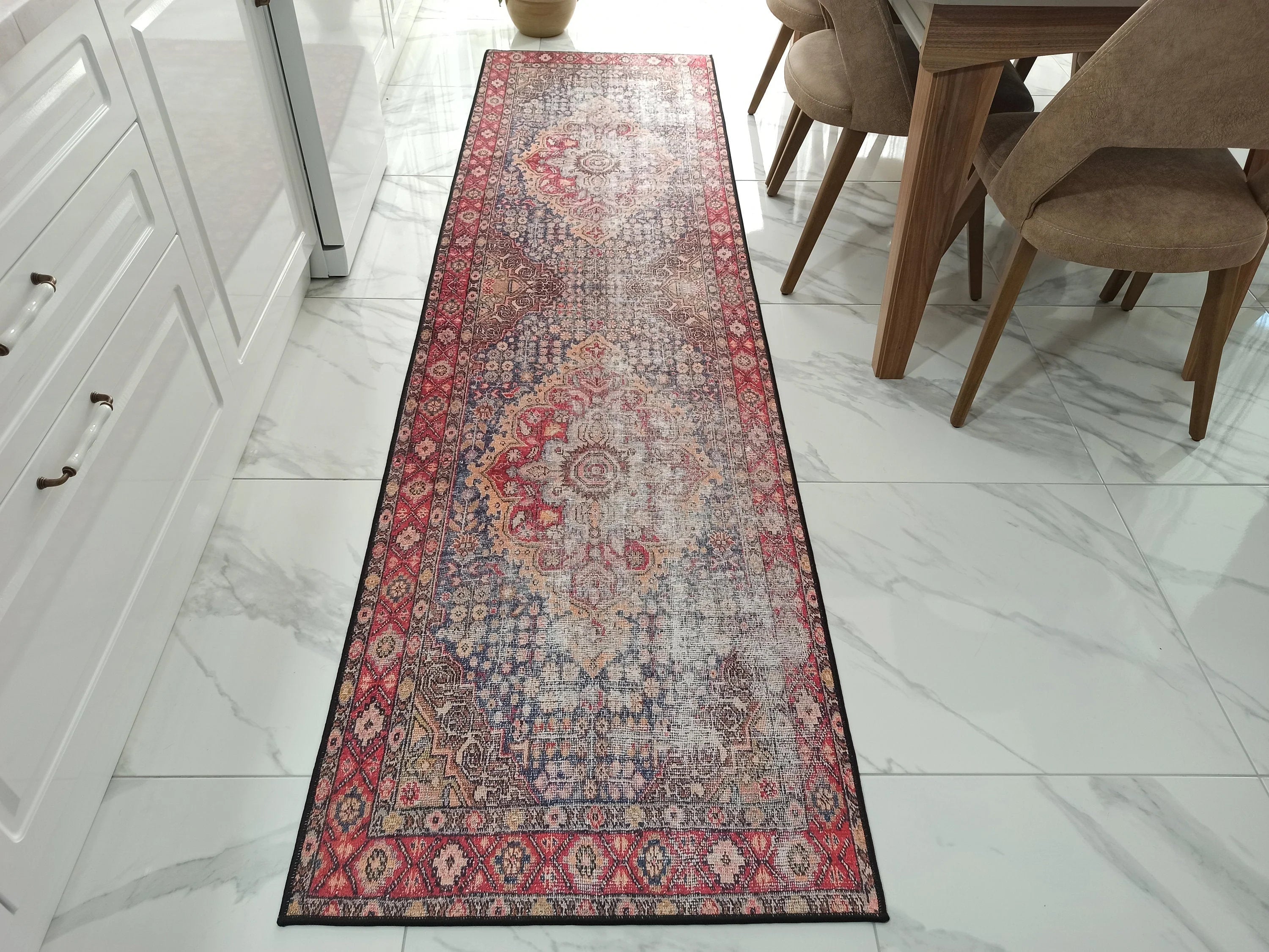 Gray Geometric Patterned Vintage Carpet - CLEARANCE - 14920OU
