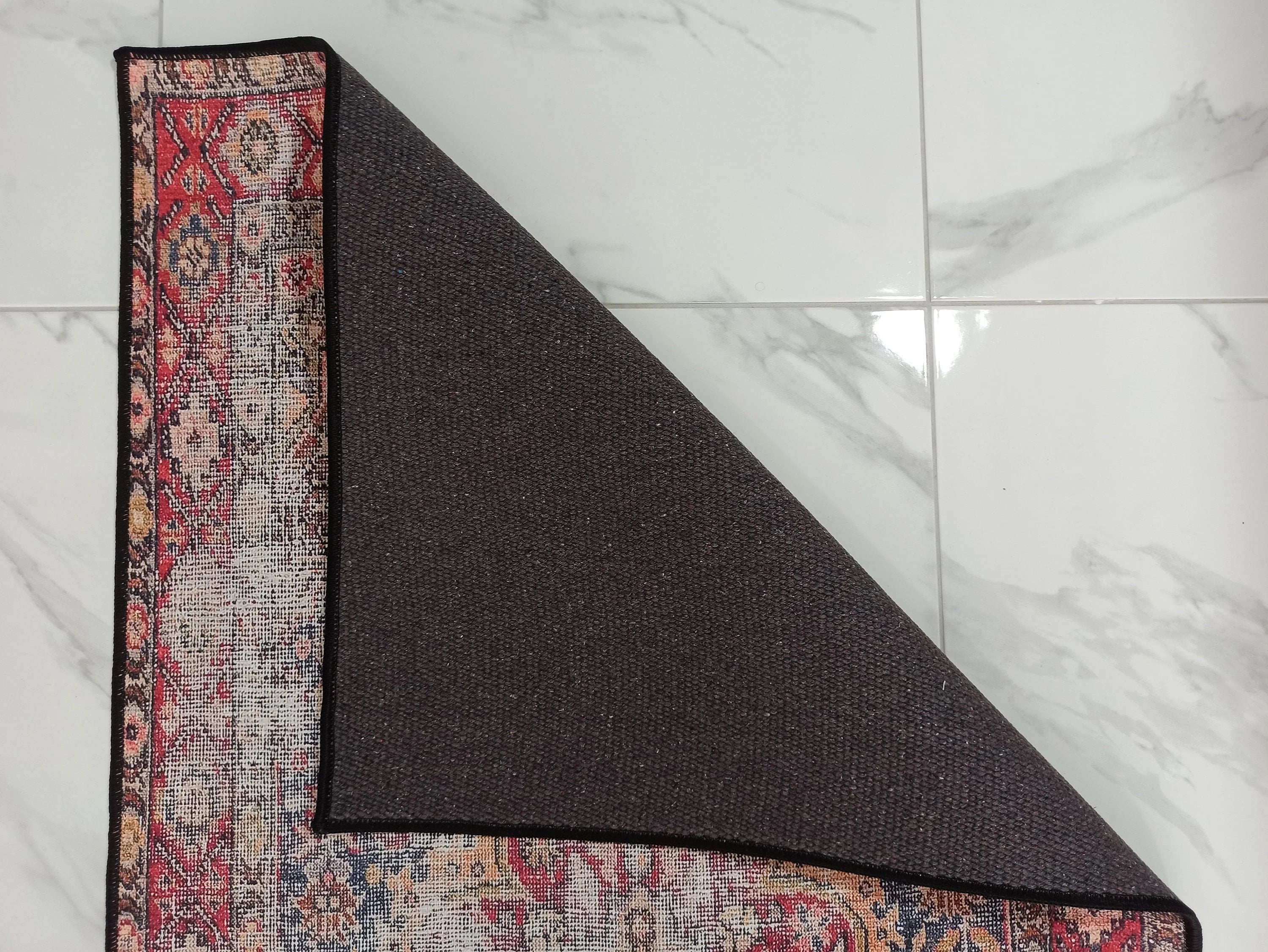 Gray Geometric Patterned Vintage Carpet - CLEARANCE - 14920OU