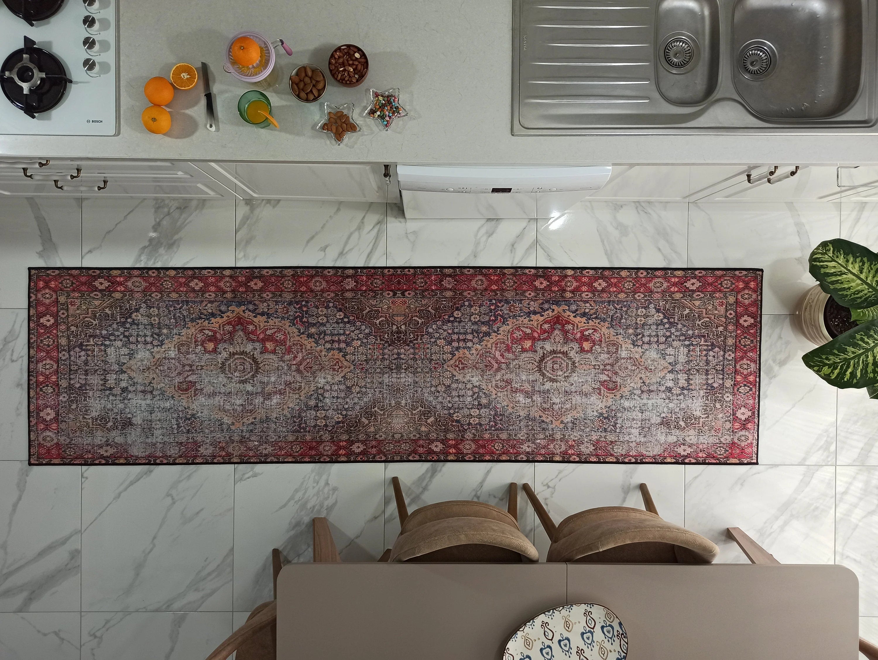 Gray Geometric Patterned Vintage Carpet - CLEARANCE - 14920OU