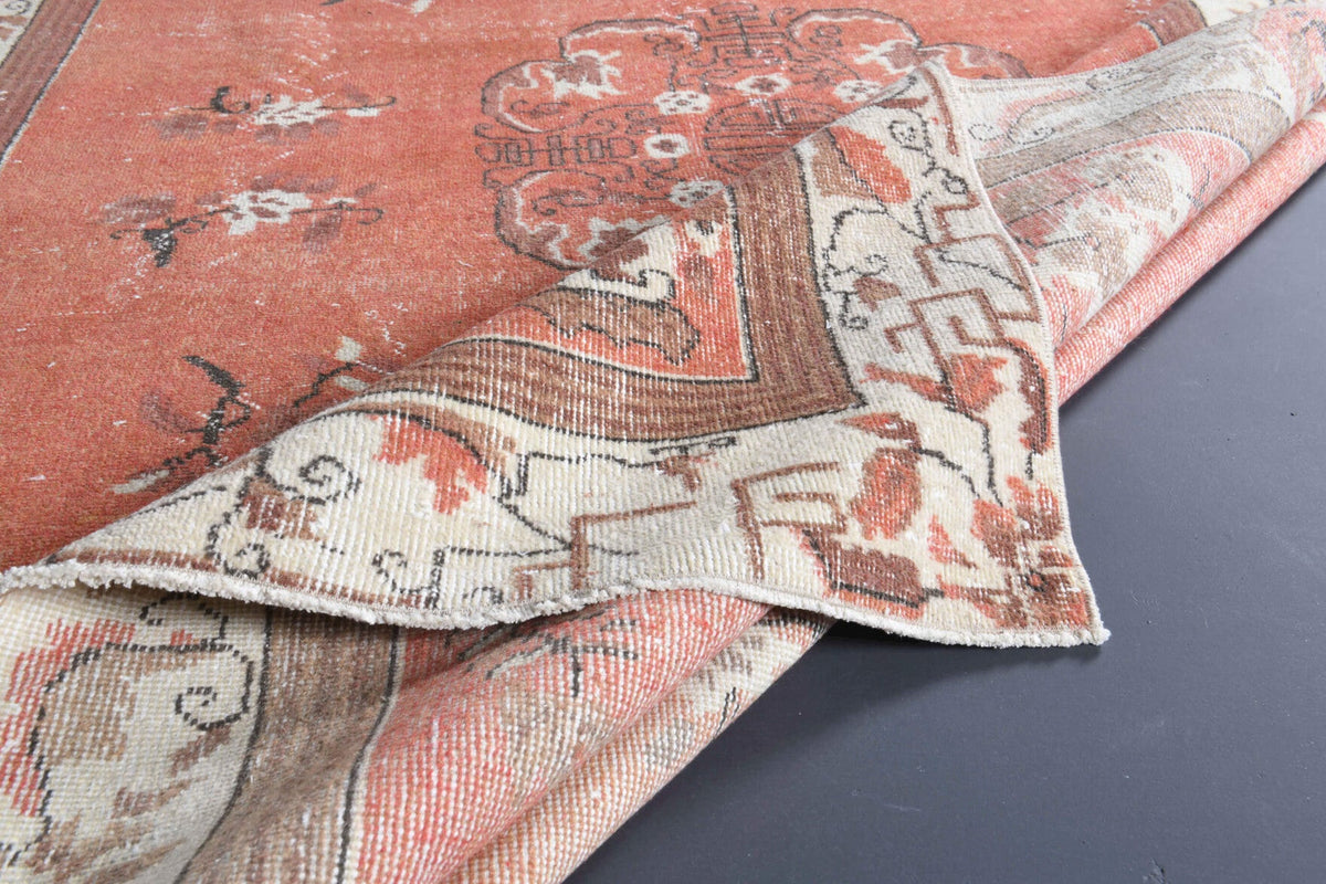 El yapımı vintage halı 183x305 cm oryantal desenli yün - desen detayı