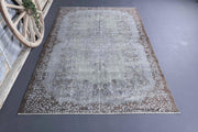 El yapımı vintage halı 183x274 cm oryantal desenli yün - detay görünümü