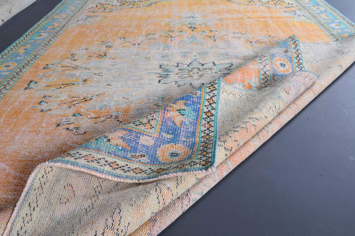 El yapımı vintage halı 185x295 cm oryantal desenli yün - desen detayı