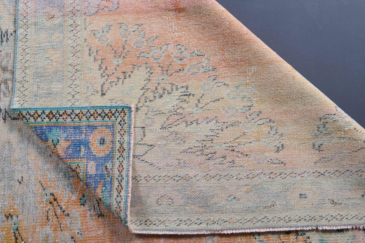 El yapımı vintage halı 185x295 cm oryantal desenli yün - mekan görünümü
