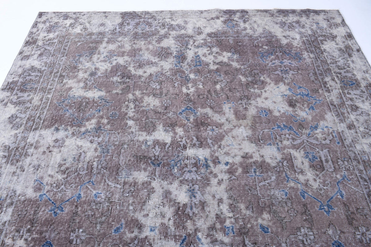 El yapımı vintage halı 196x305 cm çiçek desenli desenli yün - desen detayı