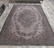 El yapımı vintage halı 185x295 cm oryantal desenli yün - detay görünümü