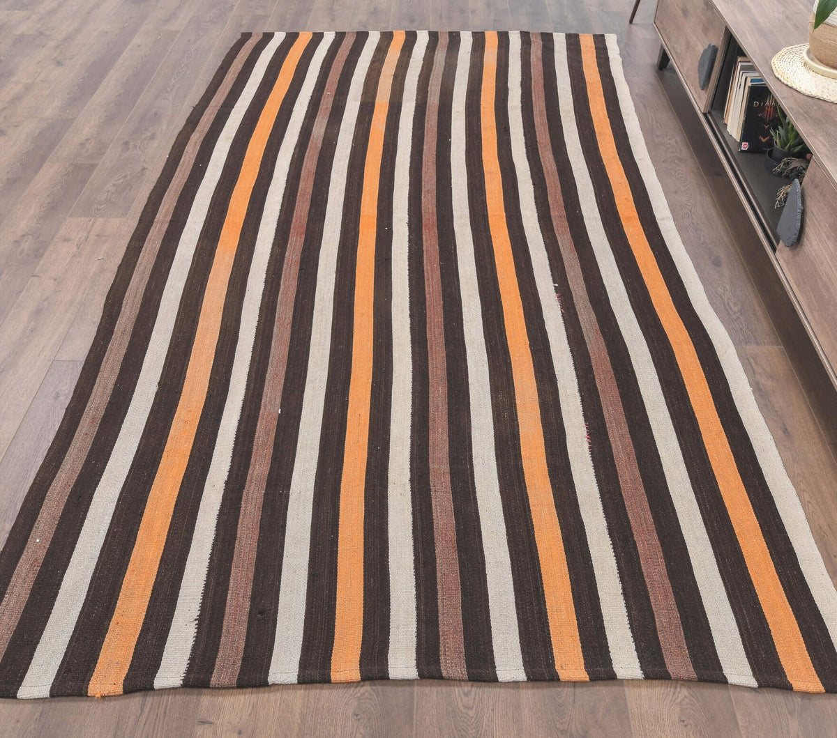 Vintage Kilim Striped Area Rug