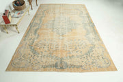 El yapımı vintage halı 183x274 cm oryantal desenli yün - detay görünümü