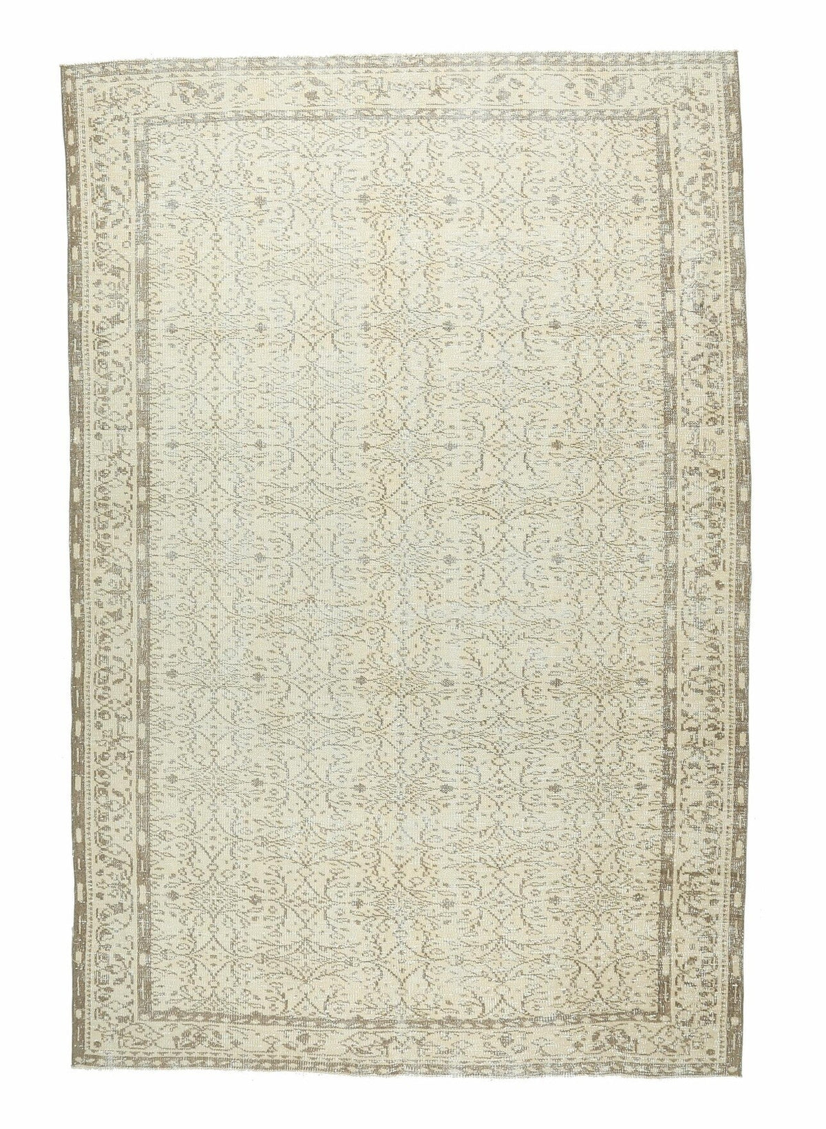 Vintage Beige Floral Hereke Area Rug