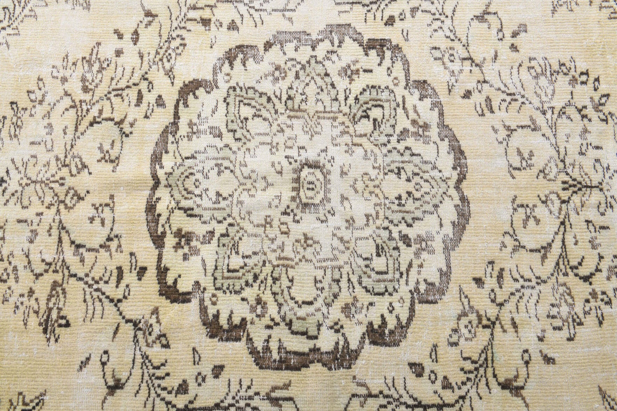 El yapımı vintage halı 183x272 cm oryantal desenli yün - desen detayı