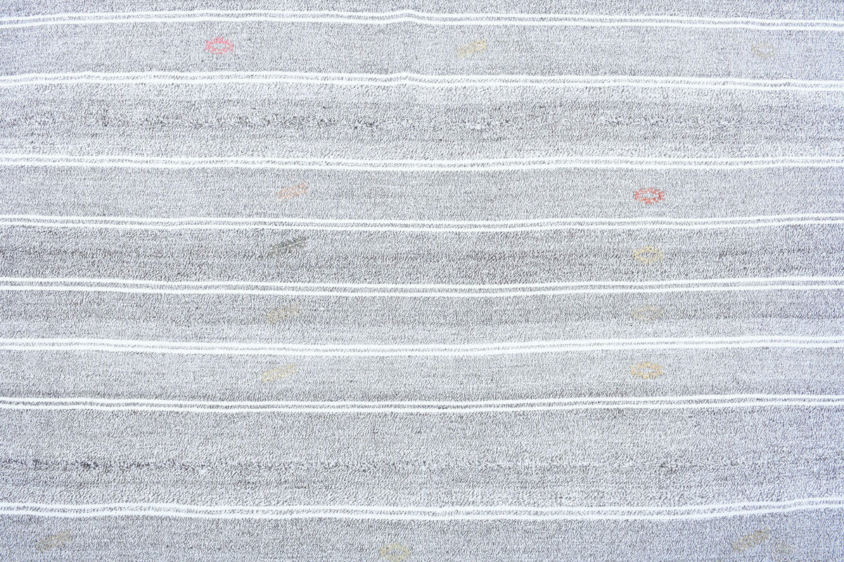 El yapımı vintage halı 185x279 cm kilim desenli yün - desen detayı