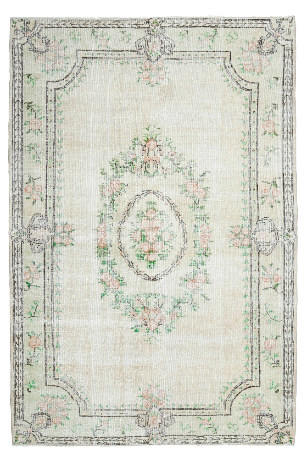 6x9 Handmade Vintage Area Oushak Rug