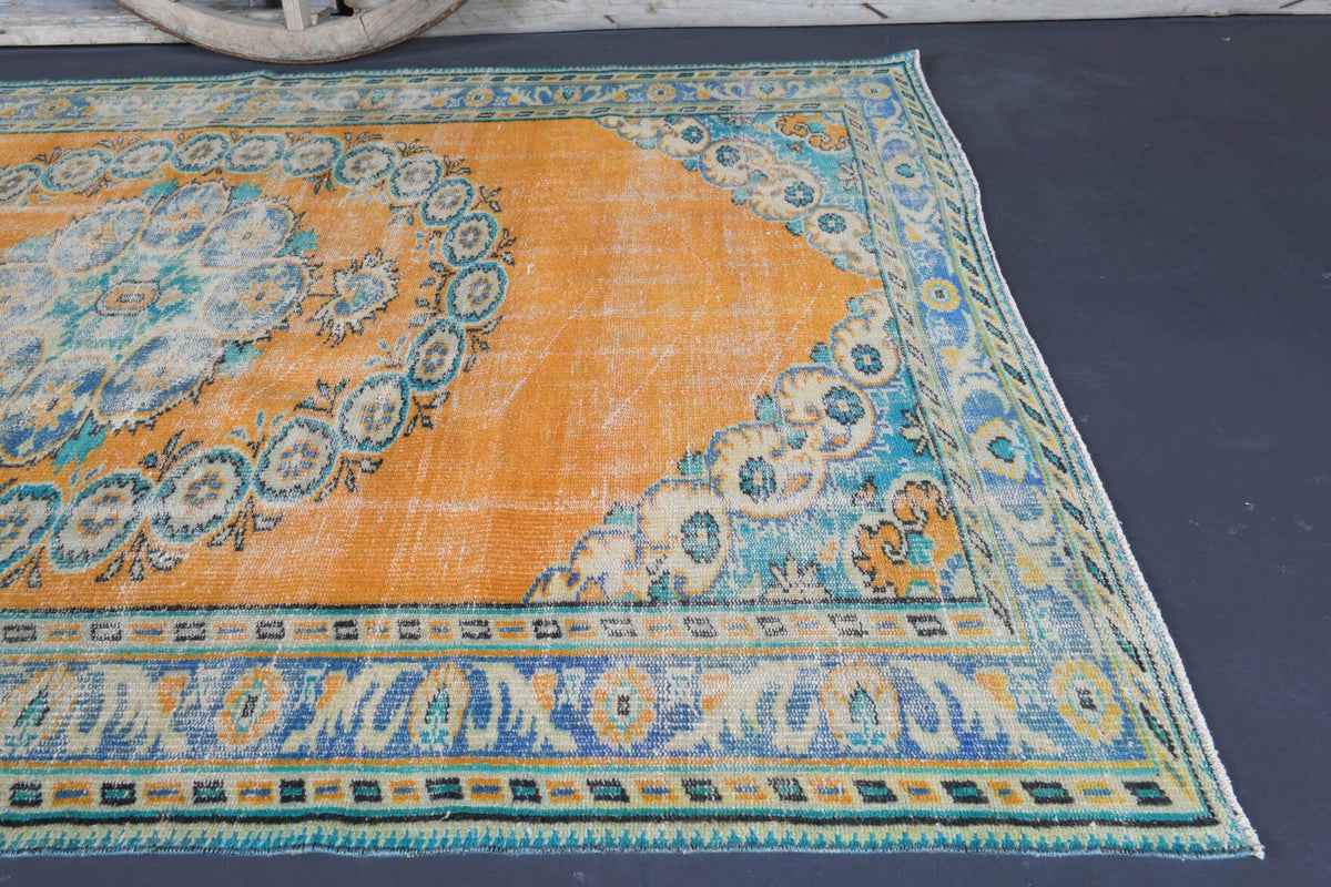 El yapımı vintage halı 170x262 cm oryantal desenli yün - desen detayı