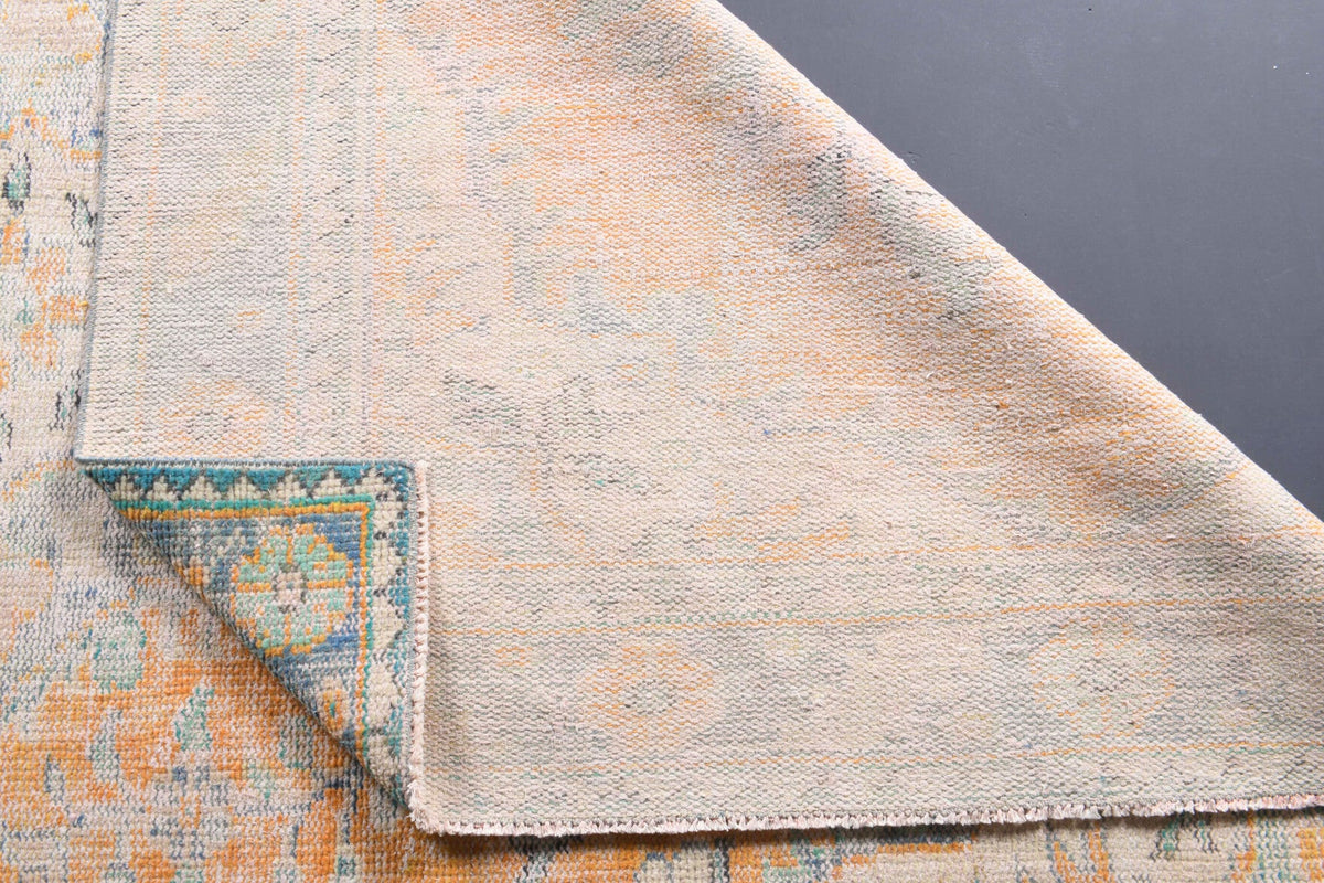 El yapımı vintage halı 152x274 cm oryantal desenli yün - desen detayı