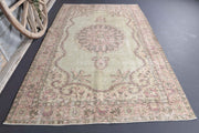 El yapımı vintage halı 178x287 cm oryantal desenli yün - detay görünümü