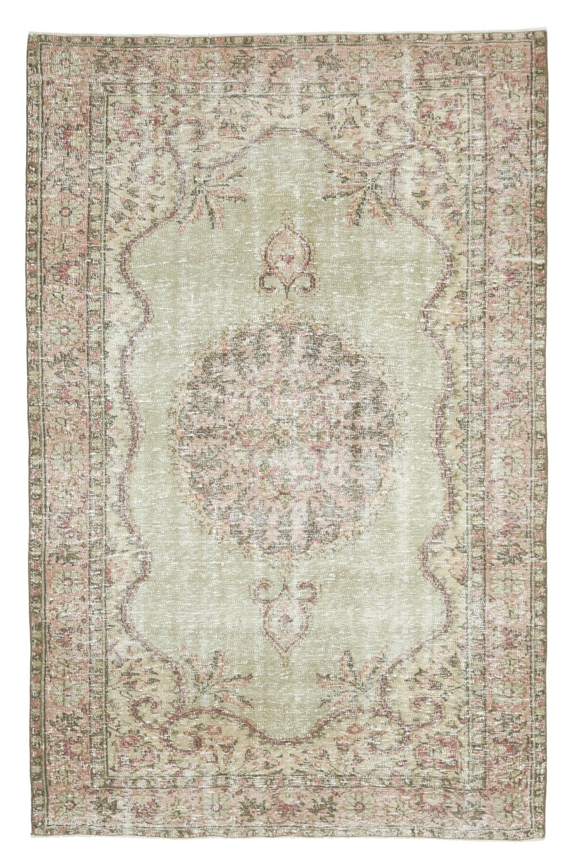 El yapımı vintage halı 178x287 cm oryantal desenli yün - farklı açıdan görünüm