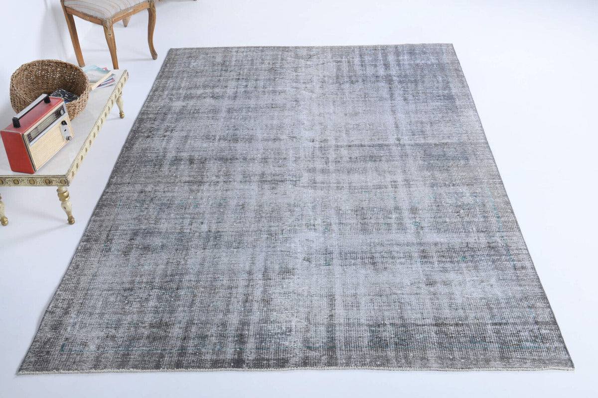 El yapımı vintage halı 183x274 cm oryantal desenli yün - detay görünümü