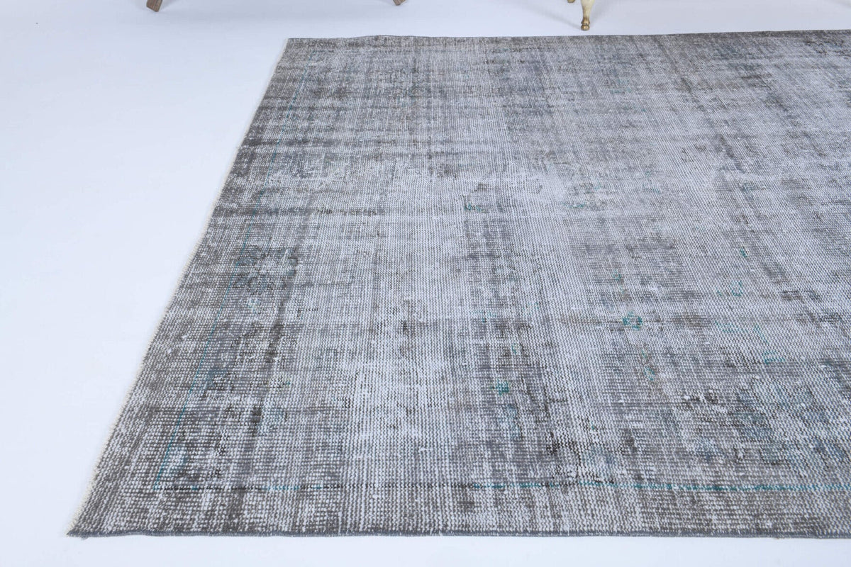 El yapımı vintage halı 183x274 cm oryantal desenli yün - kenar ve saçak detayı