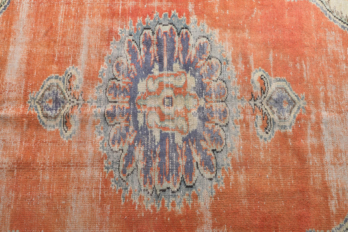El yapımı vintage halı 183x274 cm çiçek desenli desenli yün - mekan görünümü