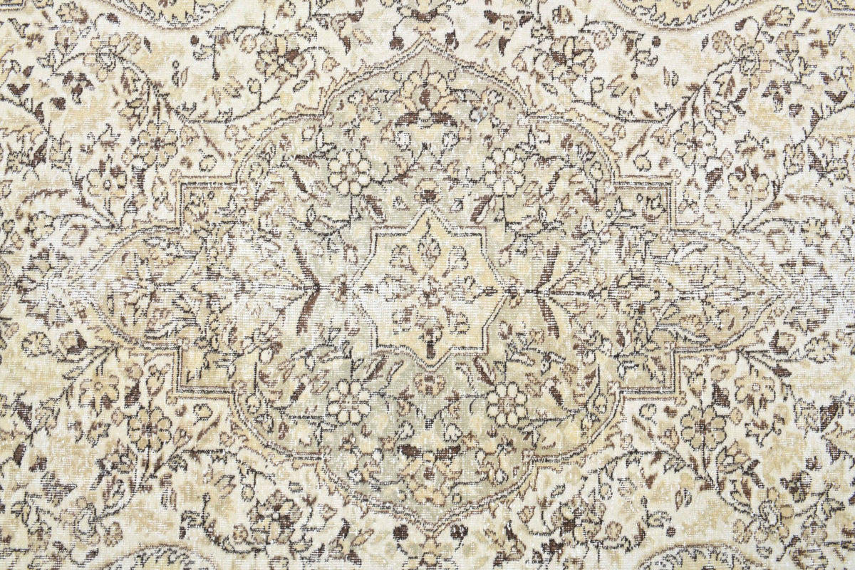 El yapımı vintage halı 201x295 cm oryantal desenli yün - desen detayı
