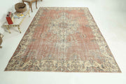 El yapımı vintage halı 183x305 cm çiçek desenli desenli yün - detay görünümü