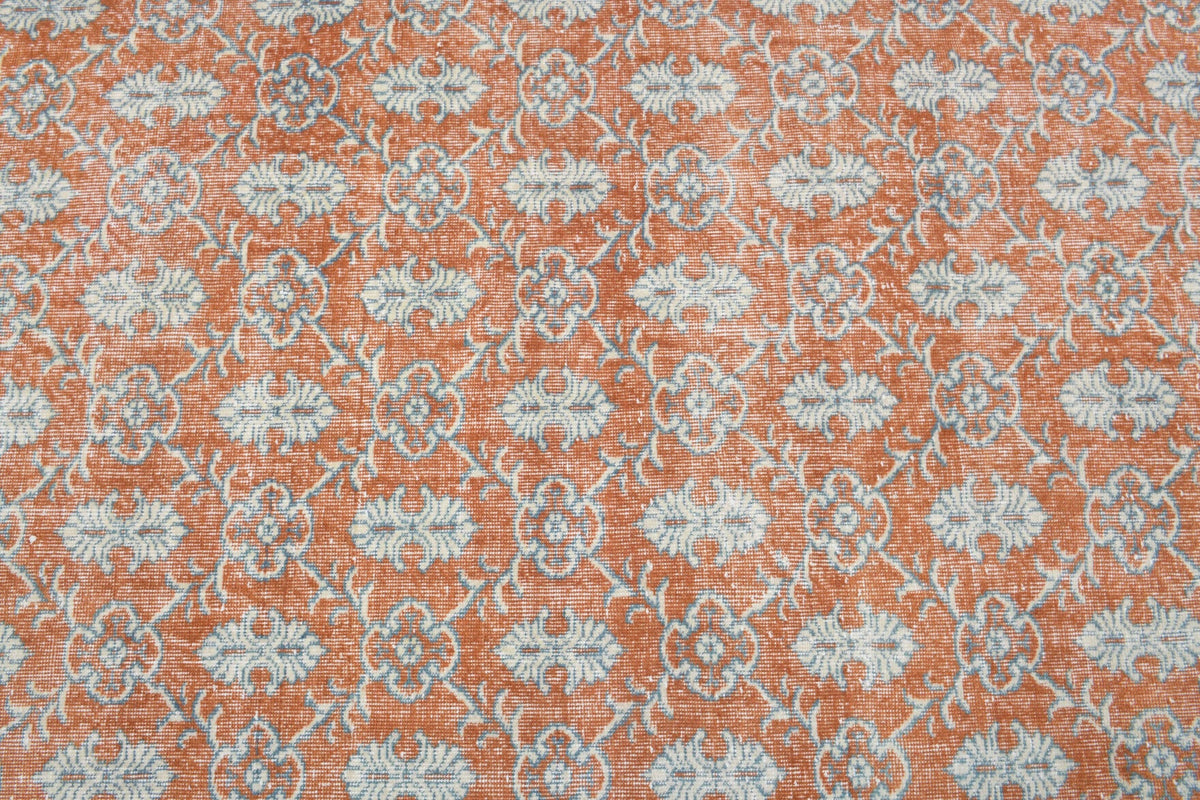 El yapımı vintage halı 213x305 cm damask desenli yün - açık alan görünümü