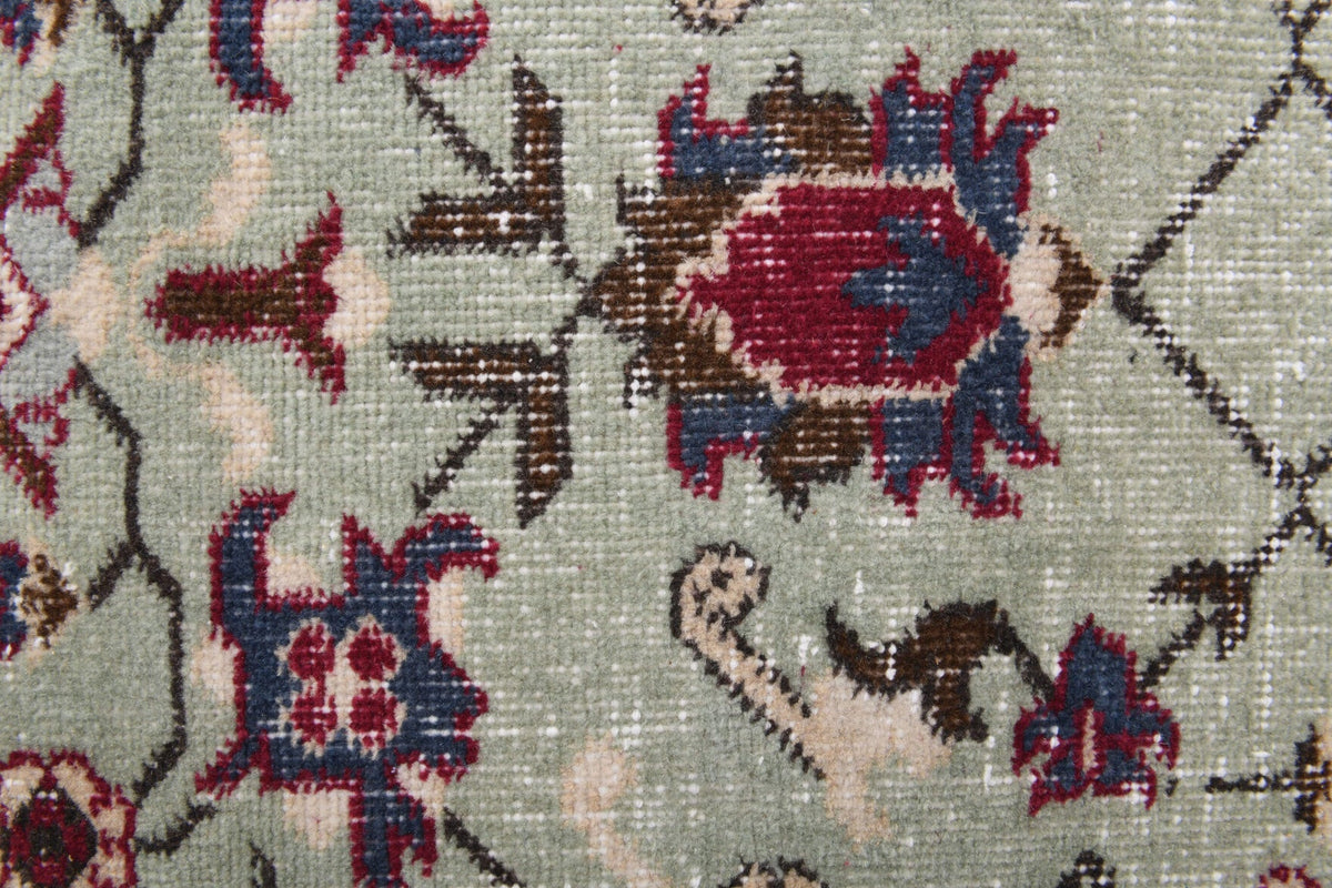 El yapımı vintage halı 208x330 cm çiçek desenli desenli yün - mekan görünümü