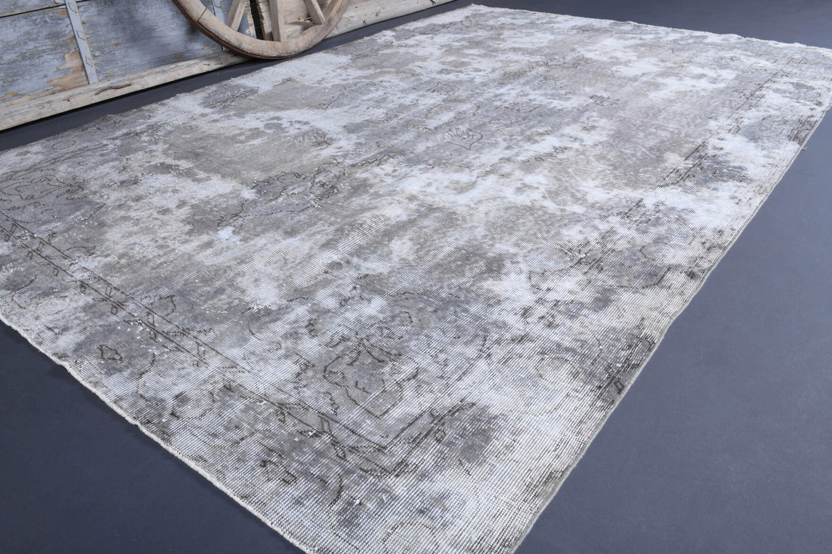 El yapımı vintage halı 183x305 cm çiçek desenli desenli yün - detay görünümü