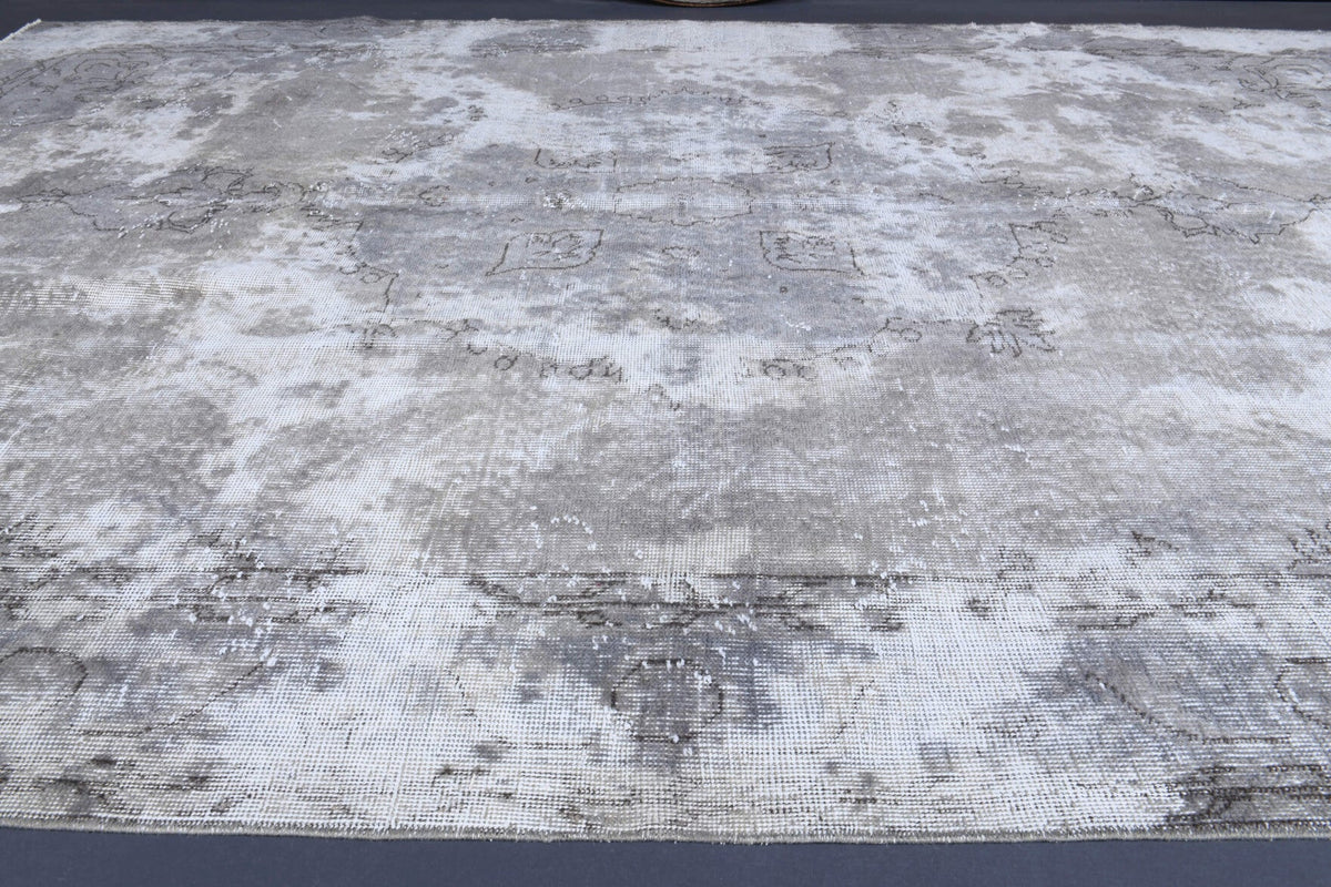 El yapımı vintage halı 183x305 cm çiçek desenli desenli yün - desen detayı
